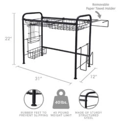 Over The Sink 2 Tier Organizer Dish Drying Rack, 31 Inch -Tableware Shop over the sink 2 tier organizer dish drying rack 31 inch 5277144 6