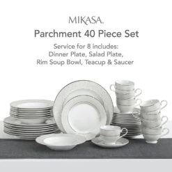 MIKASA Parchment 40 Piece Dinnerware Set, Service For 8 -Tableware Shop parchment 40 piece dinnerware set service for 8 5224232 7