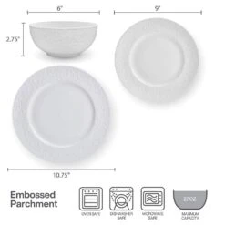 MIKASA Parchment White 18 Piece Dinnerware Set, Service For 6 -Tableware Shop parchment white 18 piece dinnerware set service for 6 5293968 5