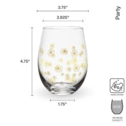 MIKASA Party Set Of 4 Stemless Wine Glasses -Tableware Shop party set of 4 stemless wine glasses 5294201 4