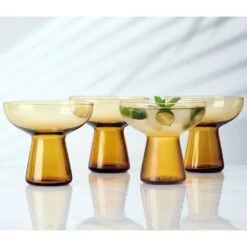 MIKASA Phoebe Amber Set Of 4 Margarita Cocktail Glasses -Tableware Shop phoebe amber set of 4 margarita cocktail glasses 5304194 2