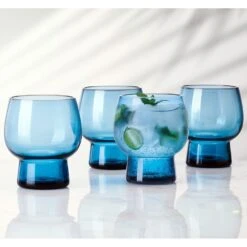 MIKASA Phoebe Blue Set Of 4 Double Old Fashioned Glasses -Tableware Shop phoebe blue set of 4 double old fashioned glasses 5304183 2