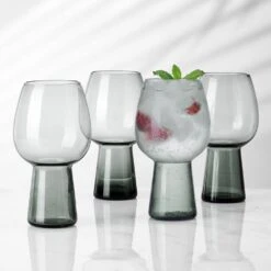 MIKASA Phoebe Smoke Set Of 4 Beer Goblet Glasses -Tableware Shop phoebe smoke set of 4 beer goblet glasses 5304102 2
