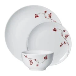 Red Berries 12 Piece Dinnerware Set, Service For 4
