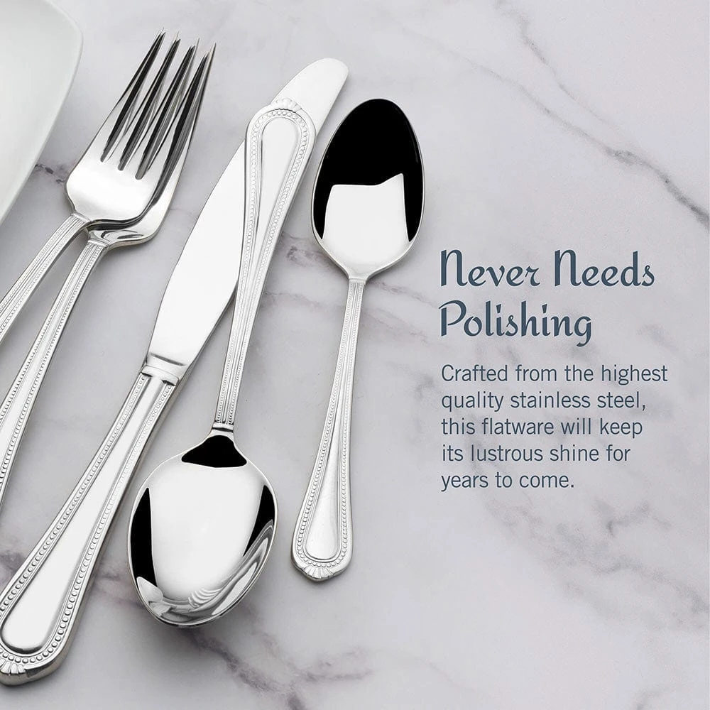 MIKASA Regent Bead 65 Piece Flatware Set, Service For 12 4 MIKASA Regent Bead 65 Piece Flatware Set, Service For 12 - Image 2