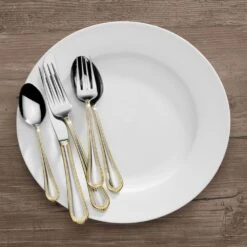 MIKASA Regent Bead Gold 65 Piece Flatware Set, Service For 12 -Tableware Shop regent bead gold 65 piece flatware set service for 12 5119760 2