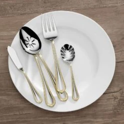 MIKASA Regent Bead Gold 65 Piece Flatware Set, Service For 12 -Tableware Shop regent bead gold 65 piece flatware set service for 12 5119760 4