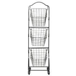 Rio 3 Tiered Standing Storage Baskets With Wheels