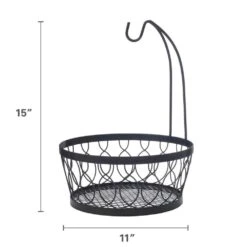 Rustic Farmstand Fruit Basket With Banana Hook -Tableware Shop rustic farmstand fruit basket with banana hook 5219478 3