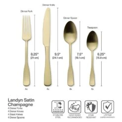 MIKASA Satin Champagne Landyn 16 Piece Flatware Set, Service For 4 13 MIKASA Satin Champagne Landyn 16 Piece Flatware Set, Service For 4 -Tableware Shop satin champagne landyn 16 piece flatware set service for 4 5287012 5
