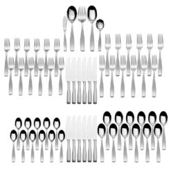 MIKASA Satin Loft 65 Piece Flatware Set, Service For 12 -Tableware Shop satin loft 65 piece flatware set service for 12 5081298 3