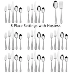 Satin Symmetry 42 Piece Flatware Set, Service For 8 -Tableware Shop satin symmetry 42 piece flatware set service for 8 5275437 4