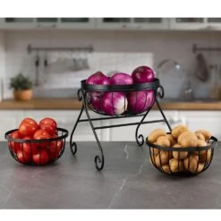Scroll Set Of 3 Fruit Storage Baskets -Tableware Shop scroll set of 3 fruit storage baskets 5282035 3