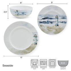 MIKASA Seaside 12 Piece Dinnerware Set, Service For 4 -Tableware Shop seaside 12 piece dinnerware set servie for 4 5293929 4