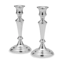 Set Of 2 Large Pewter Candlesticks