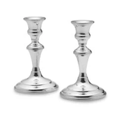 Set Of 2 Medium Pewter Candlesticks