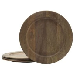 Mango Wood Set Of 4 Charger Plates -Tableware Shop set of 4 mango wood charger plates 5286974 5
