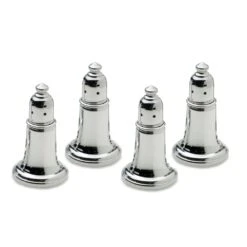 Set Of 4 Pewter Salt And Pepper