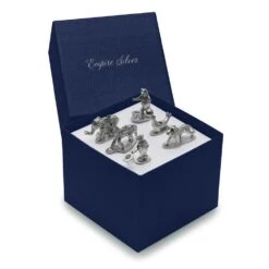 Set Of 6 Pewter Birthday Candle Holders