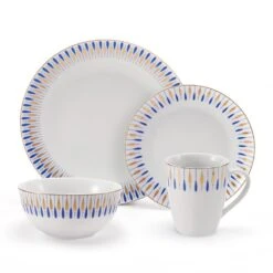 MIKASA Starburst Blue 32 Piece Dinnerware Set, Service For 8 -Tableware Shop starburst blue 32 piece dinnerware set service for 8 5289083 9