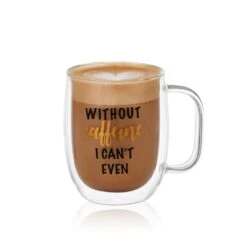 MIKASA Double Wall Mug And Stemless Wine Glass Set Of 2, Caffeine Wine Sentiment 9 MIKASA Double Wall Mug And Stemless Wine Glass Set Of 2, Caffeine Wine Sentiment -Tableware Shop stemless set of 2 caffeine wine glass and glass mug 5281857 3