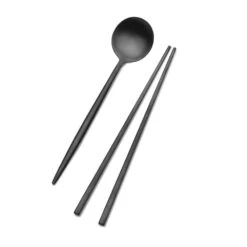 Studio Nova Black Chopsticks And Spoon Set