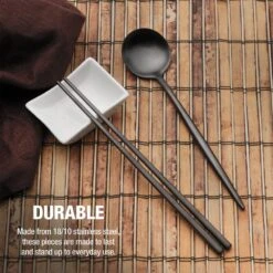 Studio Nova Black Chopsticks And Spoon Set -Tableware Shop studio nova black chopsticks and spoon set 5292765 3