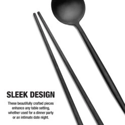 Studio Nova Black Chopsticks And Spoon Set -Tableware Shop studio nova black chopsticks and spoon set 5292765 4