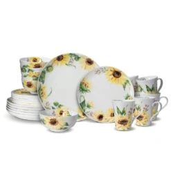 MIKASA Sunflower 24 Piece Dinnerware Set, Service For 6