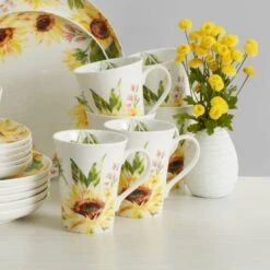 MIKASA Sunflower Set Of 4 Mugs -Tableware Shop sunflower set of 4 mugs K45285887 4