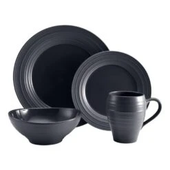 MIKASA Swirl Graphite 16 Piece Dinnerware Set, Service For 4 -Tableware Shop swirl graphite 16 piece dinnerware set service for 4 5140594 7