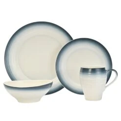MIKASA Swirl Ombre Blue 4 Piece Place Setting