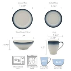 MIKASA Swirl Ombre Blue 4 Piece Place Setting -Tableware Shop swirl ombre blue 4 piece place setting 5130918 8