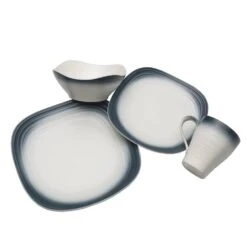 MIKASA Swirl Ombre Blue Square 4 Piece Place Setting -Tableware Shop swirl ombre blue square 4 piece place setting 5234552 2