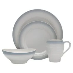 MIKASA Swirl Ombre Grey 4 Piece Place Setting