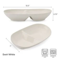 MIKASA Swirl White Divided Serving Dish -Tableware Shop swirl white divided serving dish DJ100 345 2