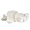MIKASA Swirl White Square 16 Piece Dinnerware Set, Service For 4 -Tableware Shop swirl white square 16 piece dinnerware set service for 4 5138525 1