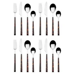 MIKASA Tortoise 16 Piece Flatware Set, Service For 4 -Tableware Shop tortoise 16 piece flatware set service for 4 5279429 3