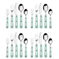 MIKASA Translucent Green 20 Piece Flatware Set, Service For 4 -Tableware Shop translucent green 20 piece flatware set service for 4 5280586 4