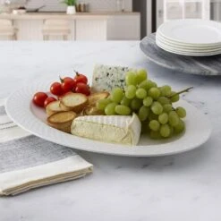 MIKASA Trellis White Oval Platter -Tableware Shop trellis white oval platter 5285634 2