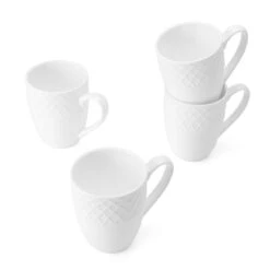 MIKASA Trellis White Set Of 4 Mugs -Tableware Shop trellis white set of 4 mugs K45216694 1