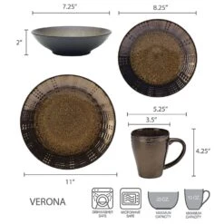 Verona 16 Piece Dinnerware Set, Service For 4 -Tableware Shop verona 16 piece dinnerware set service for 4 5131442 5