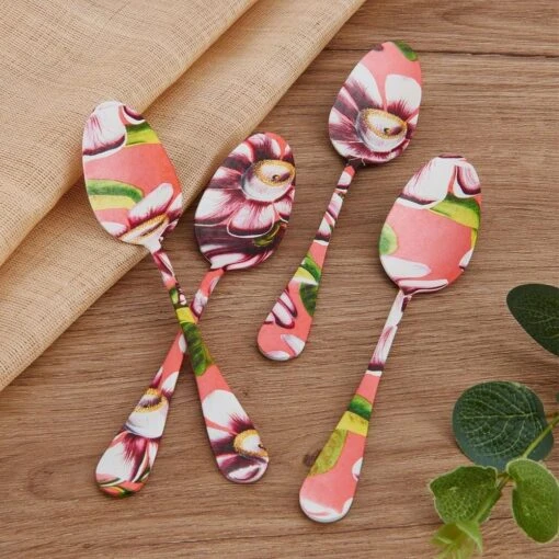 Celebrate New Memories with a Vintage Botanical Set Of 4 Teaspoons