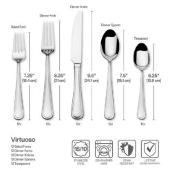 MIKASA Virtuoso 65 Piece Flatware Set, Service For 12 -Tableware Shop virtuoso 65 piece flatware set service for 12 5286115 7