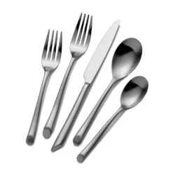 Wave Forged Satin 20 Piece Flatware Set, Service For 4
